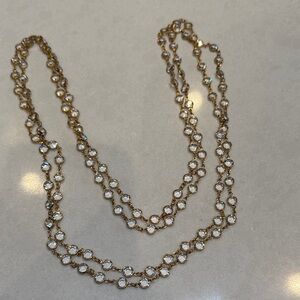 Touchstone Crystal Gold Necklace with Clear Accents